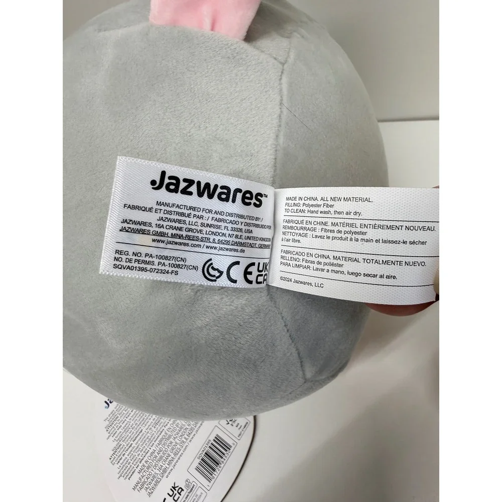 Squishmallows Max the Raccoon 8 Inch Grey Rainbow Plush Heart‎ Antennae NWT